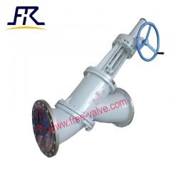 JIS10K Gear actuator Flange end  Connection Y Pattern Type Globe  Slurry valve for alumina slurry 