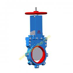 FRZ73PU manual operation PU lined slurry knife gate valve for mining slurry