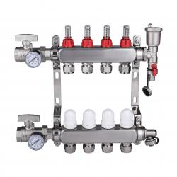 PEX Radiant Floor Heating Manifold Set Stainless Steel For 1/2&quot; PEX