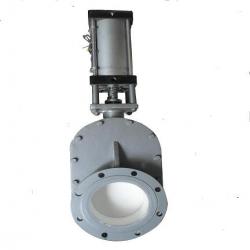 Pneumatic ceramic double plate gate valve