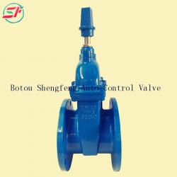 DIN3202 F4 PN10 PN16 PN25 small brass nut good seal stem ductile iron DN150 gate valve