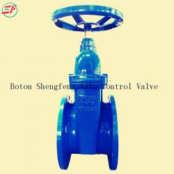 DIN3352 F4 DN200 PN16 GGG50 cast iron soft seal flanged soft sealing cold water gate valve