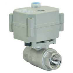 BSP/NPT 1/2'' 2 way DC5V with manual override and indicator electric ball valve