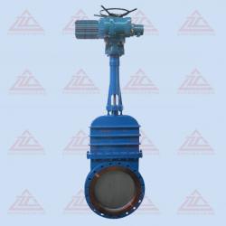 Electric lidded knife gate valve